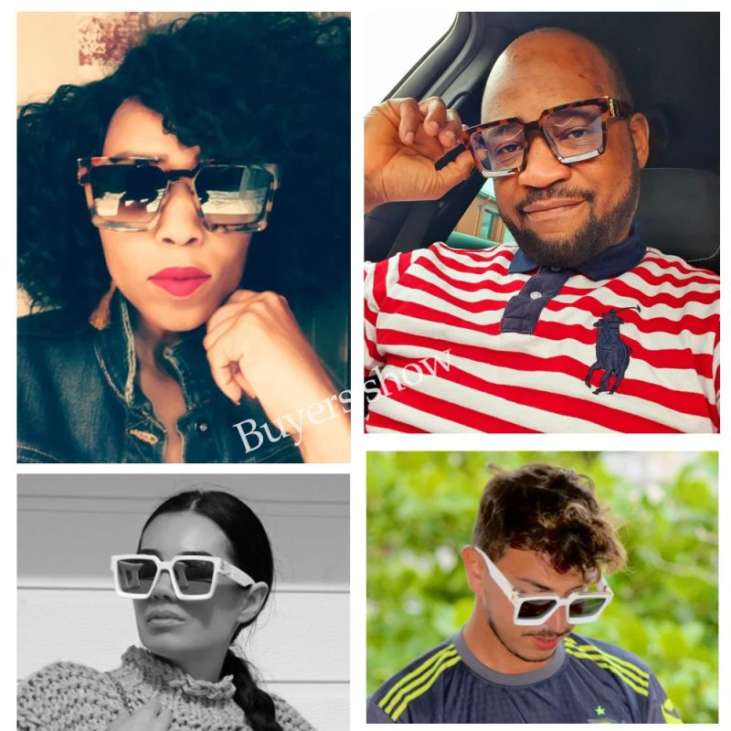 New Luxury Brand Designer Square Oversized Sunglasses Men Women 2022 Fashion Thick Frame Glasses Mens UV400 Male Celebrity - Image 3