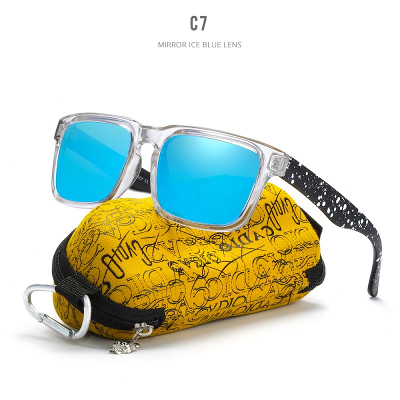 KDEAM Eye-catching Function Polarized Sunglasses For Men Matte Black Frame Fit. Painting Temples Play-Cool Sun Glasses With Case - Image 8