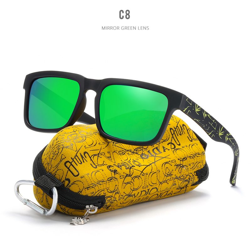 KDEAM Eye-catching Function Polarized Sunglasses For Men Matte Black Frame Fit. Painting Temples Play-Cool Sun Glasses With Case - Image 9