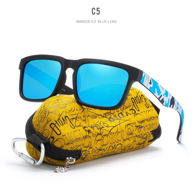 KDEAM Eye-catching Function Polarized Sunglasses For Men Matte Black Frame Fit. Painting Temples Play-Cool Sun Glasses With Case - Image 10