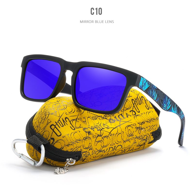 KDEAM Eye-catching Function Polarized Sunglasses For Men Matte Black Frame Fit. Painting Temples Play-Cool Sun Glasses With Case - Image 12
