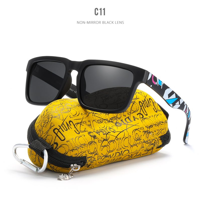 KDEAM Eye-catching Function Polarized Sunglasses For Men Matte Black Frame Fit. Painting Temples Play-Cool Sun Glasses With Case - Image 13
