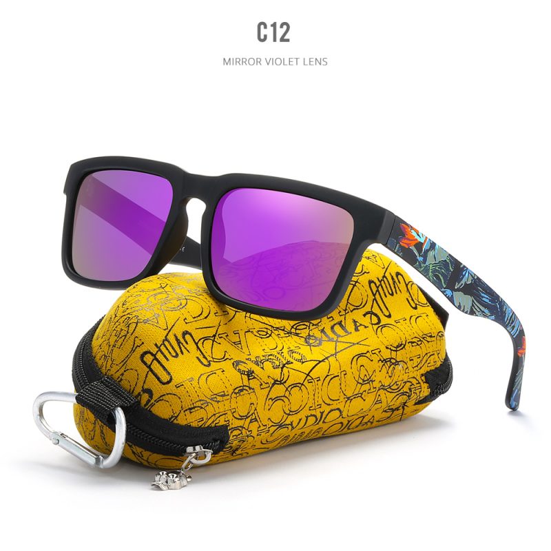 KDEAM Eye-catching Function Polarized Sunglasses For Men Matte Black Frame Fit. Painting Temples Play-Cool Sun Glasses With Case - Image 14