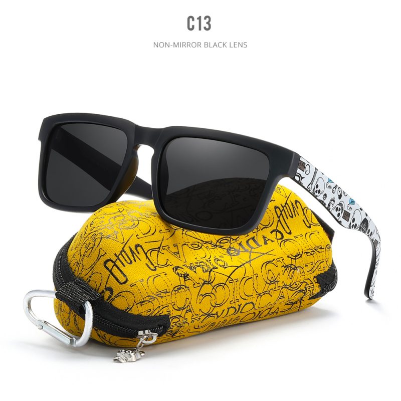 KDEAM Eye-catching Function Polarized Sunglasses For Men Matte Black Frame Fit. Painting Temples Play-Cool Sun Glasses With Case - Image 15