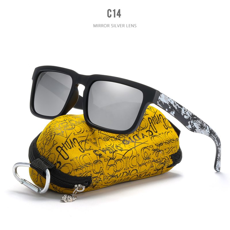 KDEAM Eye-catching Function Polarized Sunglasses For Men Matte Black Frame Fit. Painting Temples Play-Cool Sun Glasses With Case - Image 16