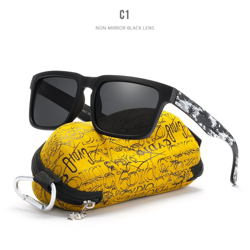 KDEAM Eye-catching Function Polarized Sunglasses For Men Matte Black Frame Fit. Painting Temples Play-Cool Sun Glasses With Case - Image 17