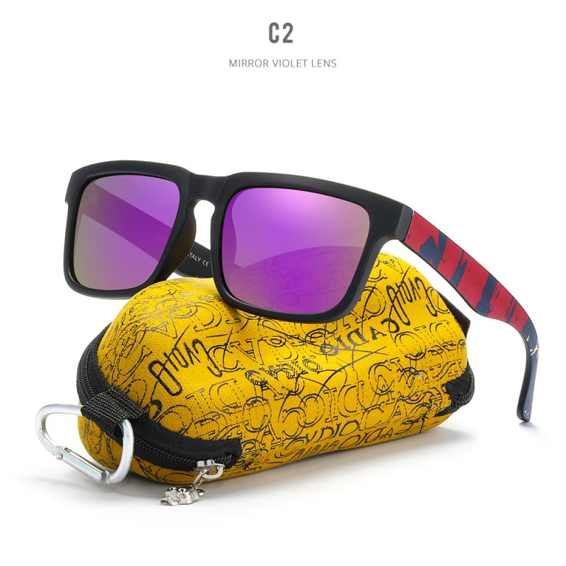 KDEAM Eye-catching Function Polarized Sunglasses For Men Matte Black Frame Fit. Painting Temples Play-Cool Sun Glasses With Case - Image 18