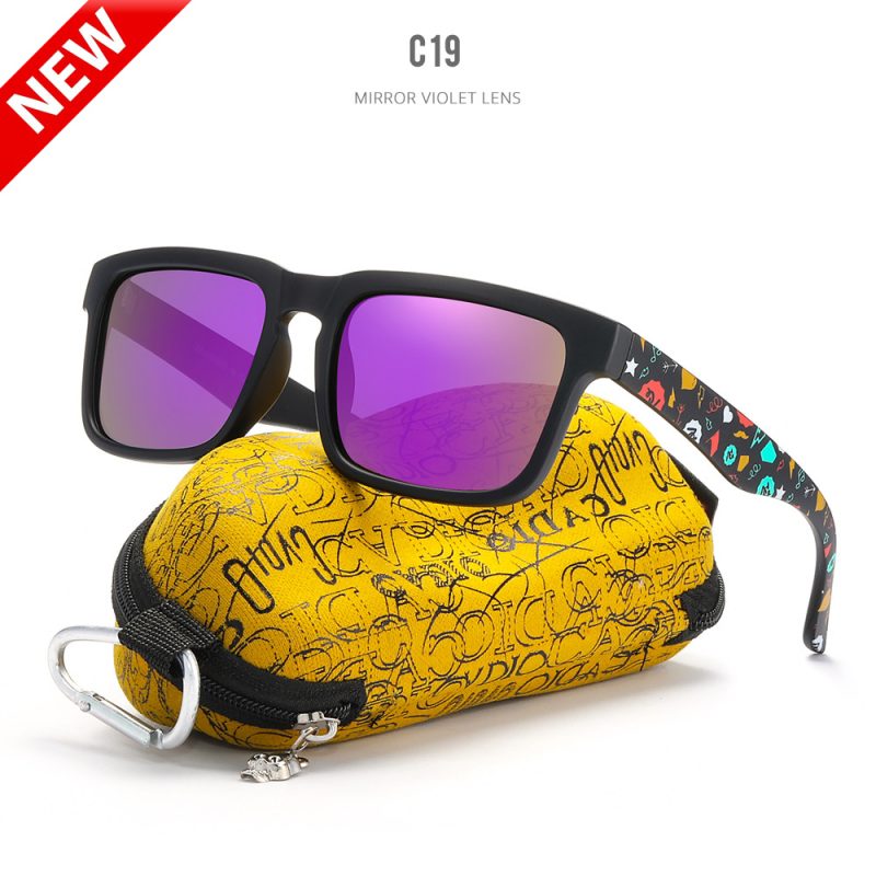 KDEAM Eye-catching Function Polarized Sunglasses For Men Matte Black Frame Fit. Painting Temples Play-Cool Sun Glasses With Case - Image 21
