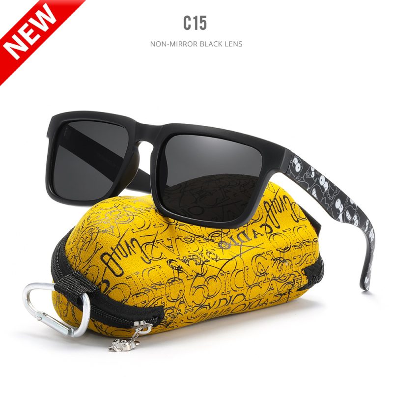 KDEAM Eye-catching Function Polarized Sunglasses For Men Matte Black Frame Fit. Painting Temples Play-Cool Sun Glasses With Case - Image 22