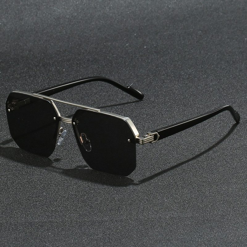 Polygon Sunglasses Rectangle Fashion Metal Frame Women Men Large Square Sun Glasses for Female Male Gradient Traveling Oculos ﻿