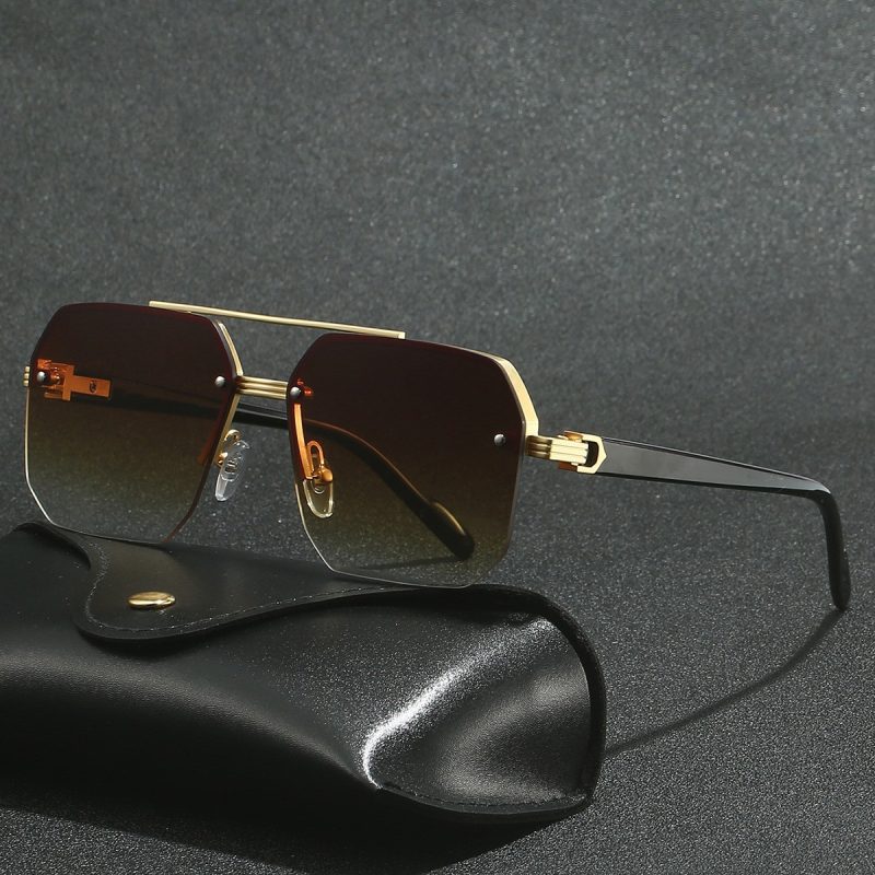 Polygon Sunglasses Rectangle Fashion Metal Frame Women Men Large Square Sun Glasses for Female Male Gradient Traveling Oculos ﻿ - Image 4