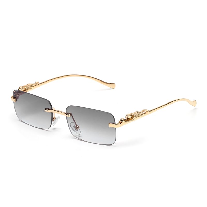 Ruiao rimless sunglasses UV400 fashion square metal glasses for men women designer man's brand sun glasses shades for outdoor - Image 2