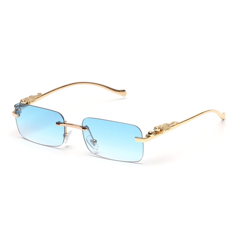 Ruiao rimless sunglasses UV400 fashion square metal glasses for men women designer man's brand sun glasses shades for outdoor - Image 3