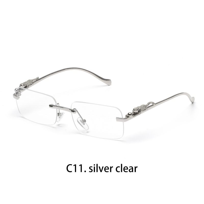 Ruiao rimless sunglasses UV400 fashion square metal glasses for men women designer man's brand sun glasses shades for outdoor - Image 7