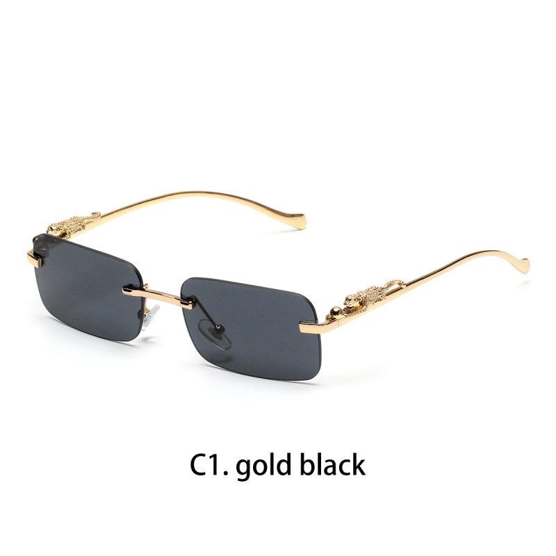 Ruiao rimless sunglasses UV400 fashion square metal glasses for men women designer man's brand sun glasses shades for outdoor - Image 8