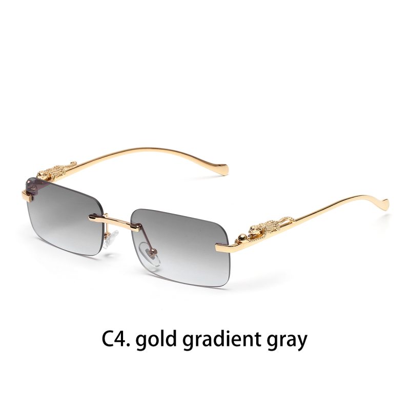 Ruiao rimless sunglasses UV400 fashion square metal glasses for men women designer man's brand sun glasses shades for outdoor - Image 11