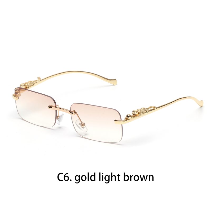 Ruiao rimless sunglasses UV400 fashion square metal glasses for men women designer man's brand sun glasses shades for outdoor - Image 13