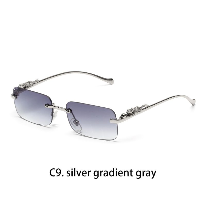 Ruiao rimless sunglasses UV400 fashion square metal glasses for men women designer man's brand sun glasses shades for outdoor - Image 16