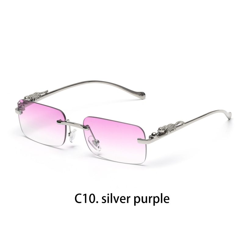 Ruiao rimless sunglasses UV400 fashion square metal glasses for men women designer man's brand sun glasses shades for outdoor - Image 17