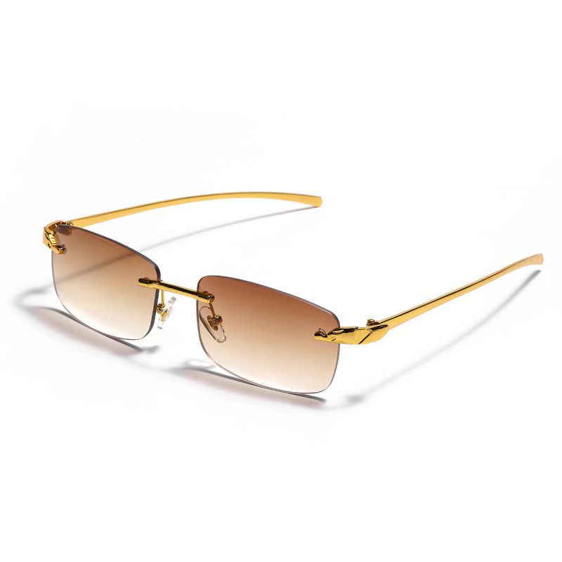 Ruiao rimless sunglasses UV400 fashion square metal glasses for men women designer man's brand sun glasses shades for outdoor - Image 19