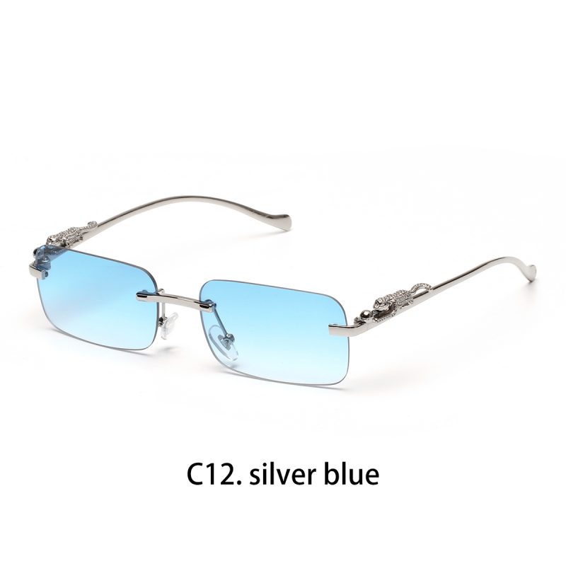 Ruiao rimless sunglasses UV400 fashion square metal glasses for men women designer man's brand sun glasses shades for outdoor - Image 23