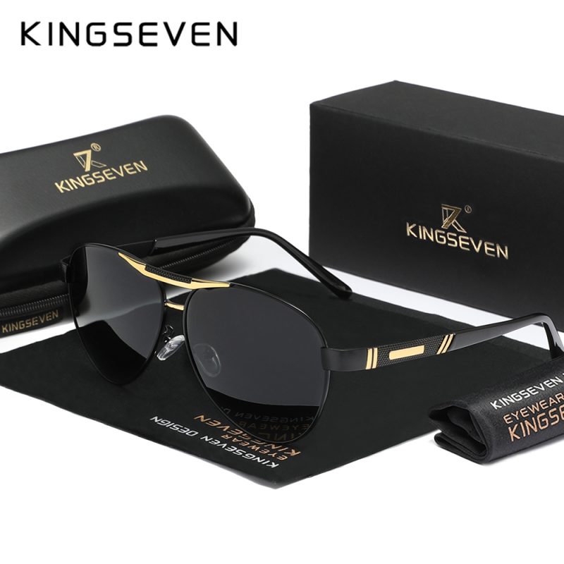 KINGSEVEN Men Polarized Sunglasses Classic Pilot Sunglasses Driving Sunscreen Glasses Outdoor Luxury Oculos Male Eyewear - Image 2