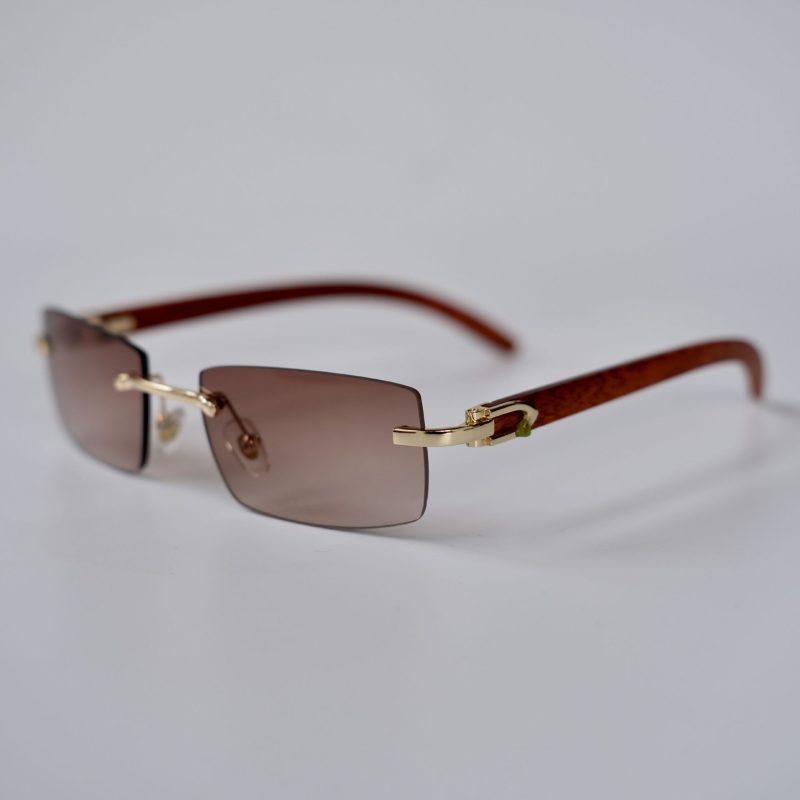 KLASSNUM Men Rectangle Fashion Rimless Sunglasses Vintage Wooden Grain Frame Small Sun Glasses 2025 New Fashion Luxury Brand - Image 12