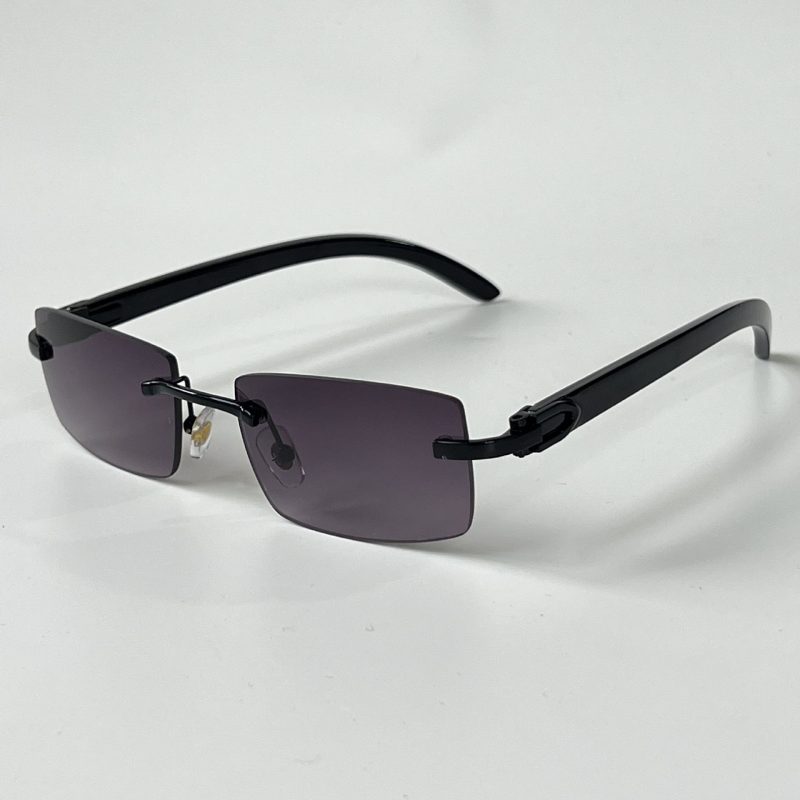 KLASSNUM Men Rectangle Fashion Rimless Sunglasses Vintage Wooden Grain Frame Small Sun Glasses 2025 New Fashion Luxury Brand - Image 13