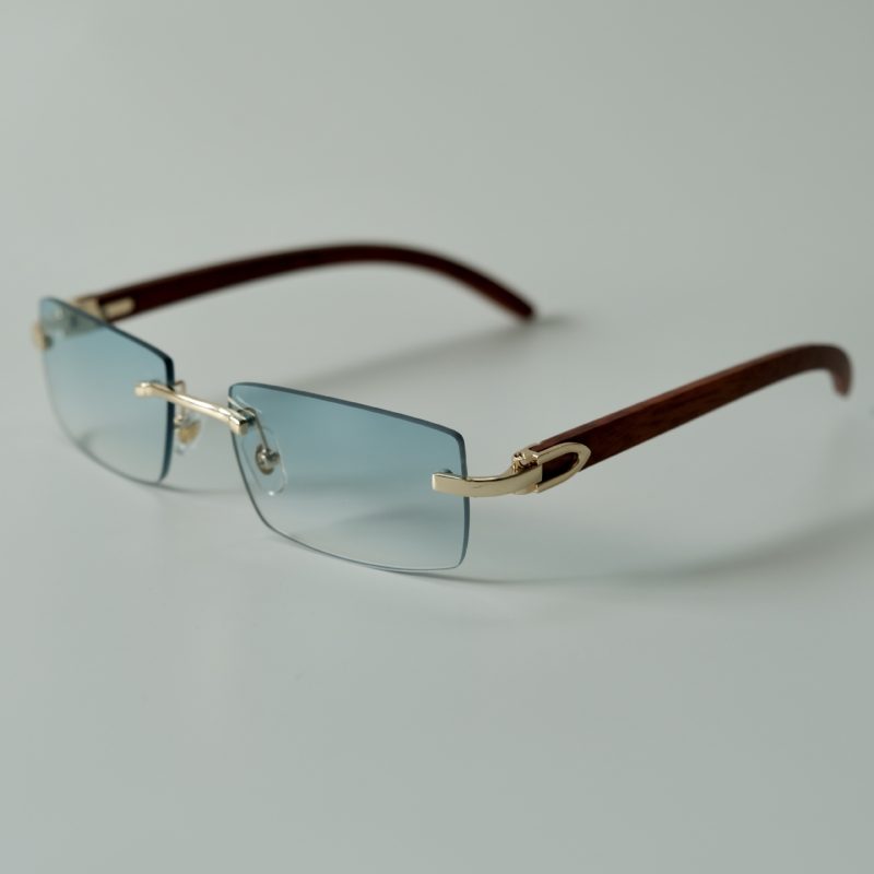 KLASSNUM Men Rectangle Fashion Rimless Sunglasses Vintage Wooden Grain Frame Small Sun Glasses 2025 New Fashion Luxury Brand - Image 14