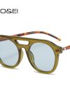 SO&EI Retro Double Bridges Pilot Men Rivets Sunglasses Fashion Clear Gradient Shades UV400 Women Brand Designer Punk Sun Glasses