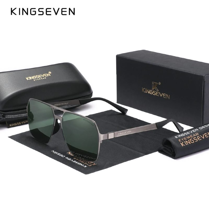 KINGSEVEN UV400 Glasses Temples Pilot Driving Men's Sunglasses Polarized High Quality Anti-reflection Fishing Retro Eyewear - Image 7