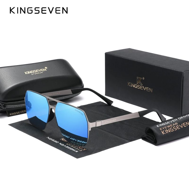 KINGSEVEN UV400 Glasses Temples Pilot Driving Men's Sunglasses Polarized High Quality Anti-reflection Fishing Retro Eyewear - Image 8