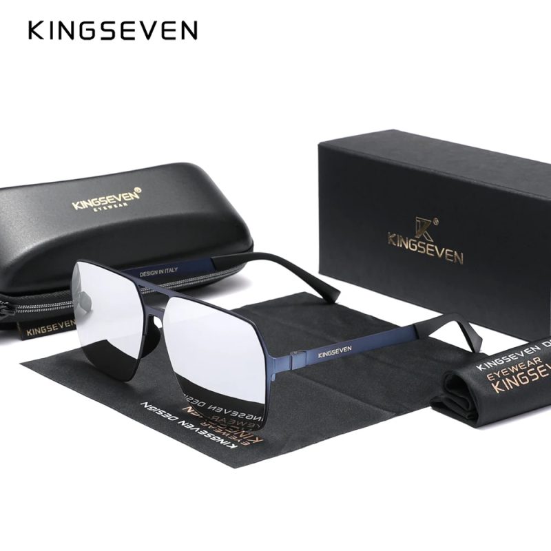 KINGSEVEN UV400 Glasses Temples Pilot Driving Men's Sunglasses Polarized High Quality Anti-reflection Fishing Retro Eyewear - Image 9