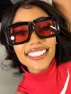 Unique Square Sunglasses for Men Fashion Champagne Big Shades Eyewear Trending Retro Women Brand Design UV400 Sun Glasses