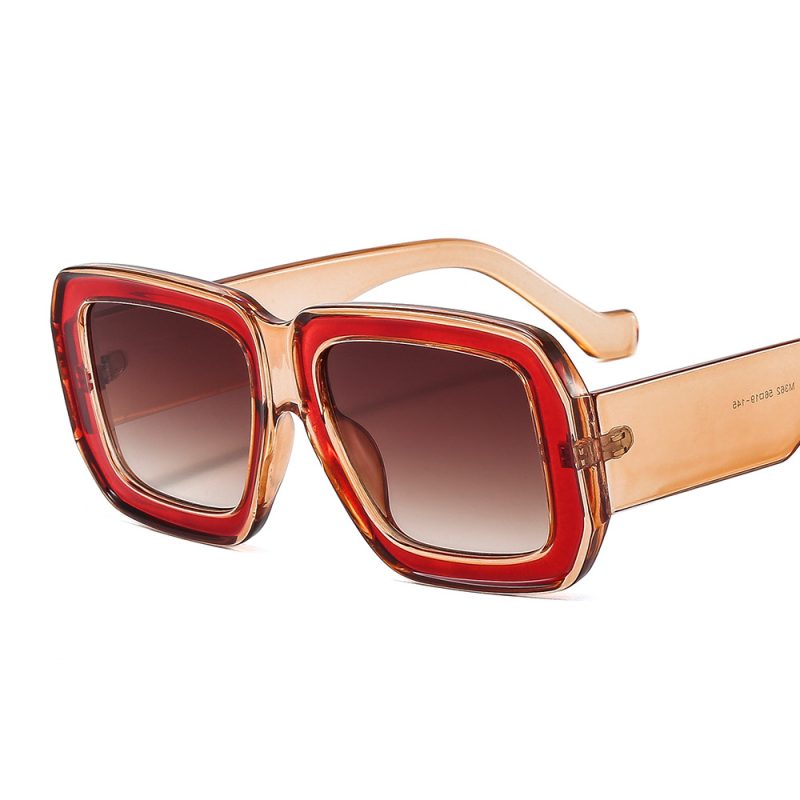 Unique Square Sunglasses for Men Fashion Champagne Big Shades Eyewear Trending Retro Women Brand Design UV400 Sun Glasses - Image 6