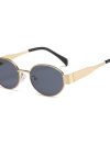 Classic Vintage Oval Sunglasses Women For Men Luxury Designer Metal Sun Glasses Hip Hop Popular Punk Outdoor Shades UV400
