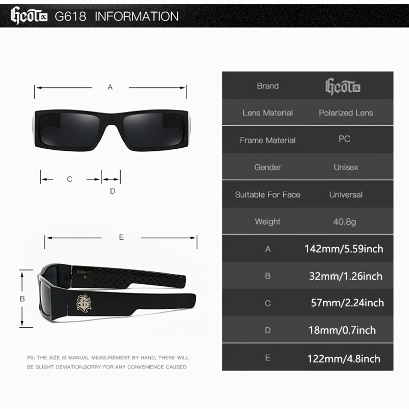 GCOTX Full Rim Polarized Fashion Sunglasses For Men And Women 5 Colors Model 618 - Image 3