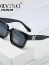 SORVINO Fashion Square Sunglasses Women Shades UV400 Leopard Brown Punk Men Colorful Sun Glasses Anti-blue Light Flat Glasses