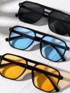 Vintage Men Women Big Sunglasses Men Square Shades Brand Designer Unisex Sun Glasses Black Lense Male Female Sunglasses UV400