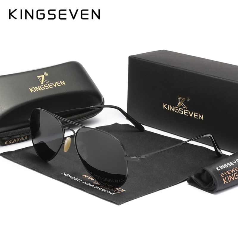 KINGSEVEN Pilot Alloy Men‘s Sunglasses Polarization UV400 Anti-reflection Full Frame Parsnip Glasses Women Retro Luxury Eyewear - Image 2