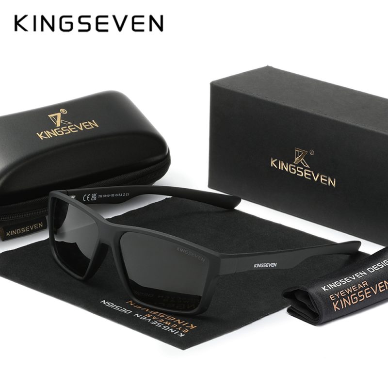 KINGSEVEN Causal Men‘s Sunglasses Polarization Anti-UV400 Rectangle Frame Parsnip Glasses Women Retro Luxury Ultralight Eyewear