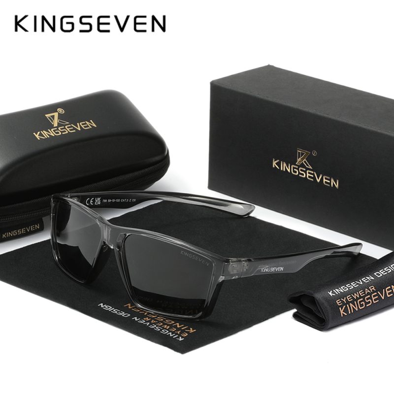 KINGSEVEN Causal Men‘s Sunglasses Polarization Anti-UV400 Rectangle Frame Parsnip Glasses Women Retro Luxury Ultralight Eyewear - Image 2