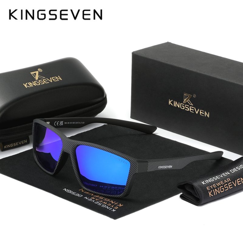 KINGSEVEN Causal Men‘s Sunglasses Polarization Anti-UV400 Rectangle Frame Parsnip Glasses Women Retro Luxury Ultralight Eyewear - Image 3