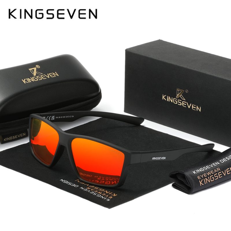KINGSEVEN Causal Men‘s Sunglasses Polarization Anti-UV400 Rectangle Frame Parsnip Glasses Women Retro Luxury Ultralight Eyewear - Image 8