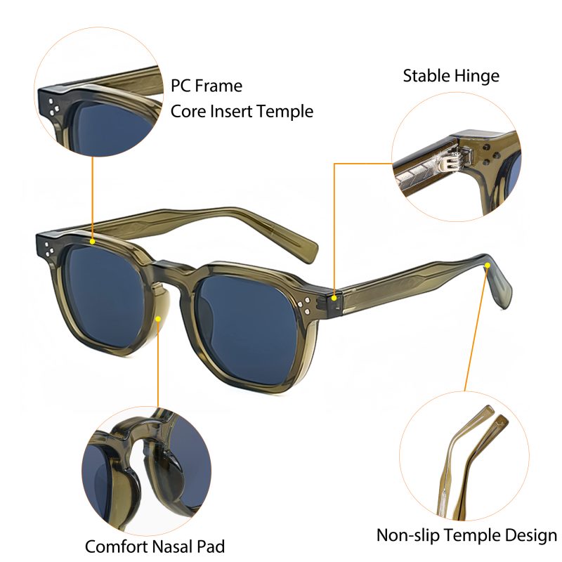 CATERSIDE New Retro Punk Men Sunglasses Square Personalized Design Glasses Women's Fashion Party Glasses Festival Gift 2 Pieces - Image 6