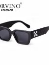 SORVINO Fashion Women Men Brand Designer Square Sunglasses With Logo Candy Color Black Sun Glasses Female Male