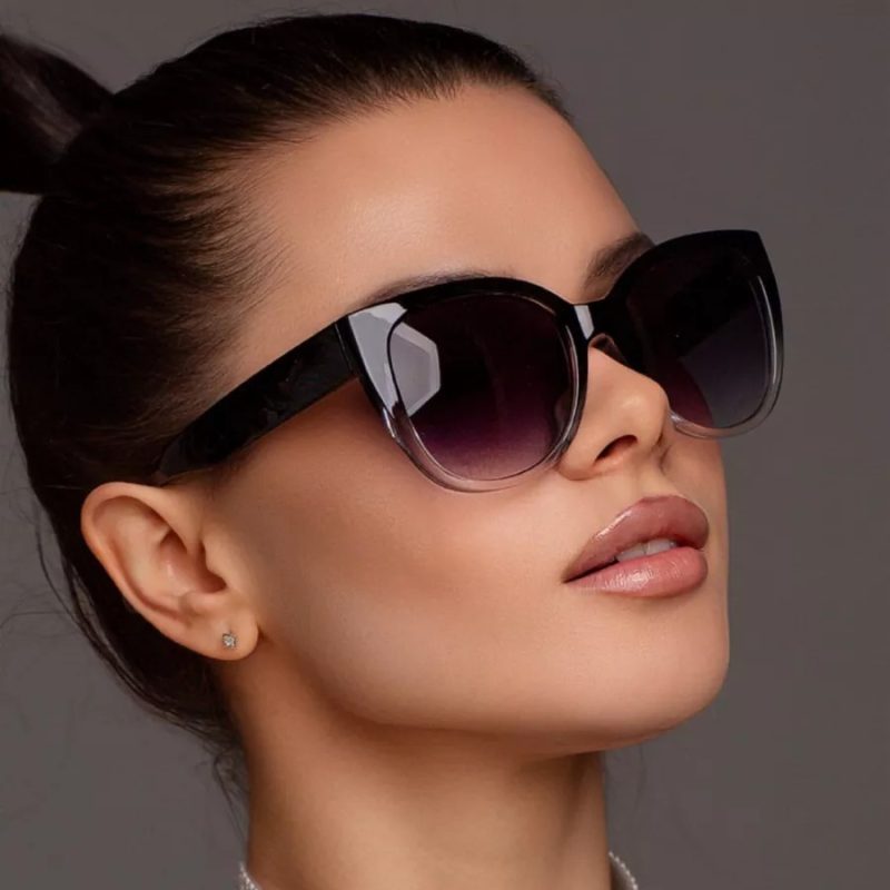 Trendy and Fashionable Cat Eye Large Frame Gradient Sunglasses for Men and Women - Image 2
