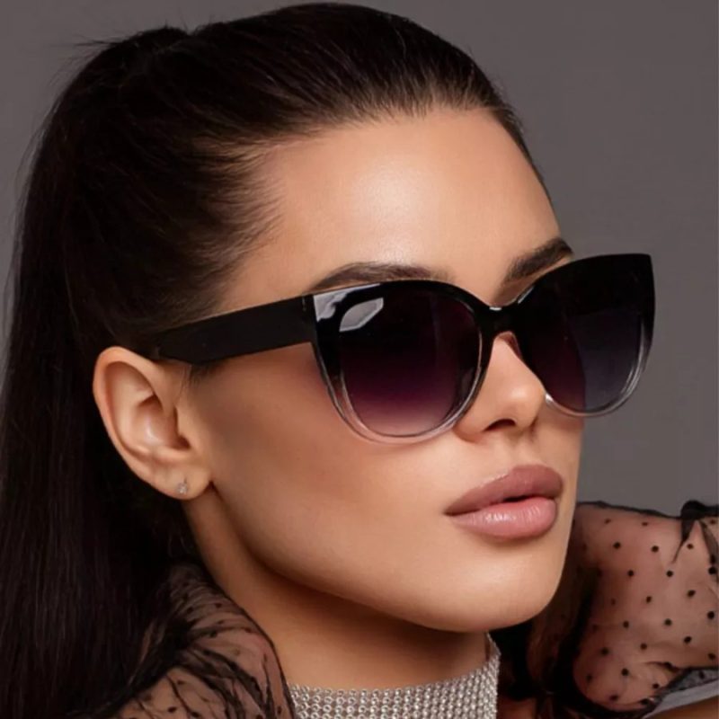 Trendy and Fashionable Cat Eye Large Frame Gradient Sunglasses for Men and Women - Image 4