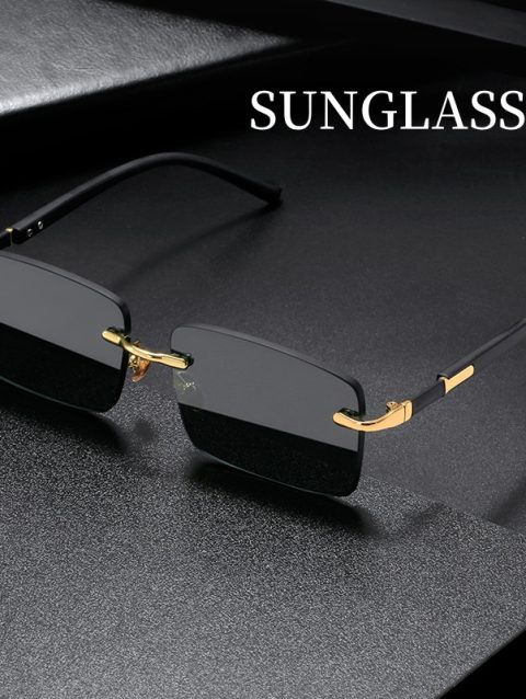 High Definition Sunglasses for Men Ladies Blue Light Blocking Eye Protection Eyewear Rimless Square Frame Eyeglasses Goggle