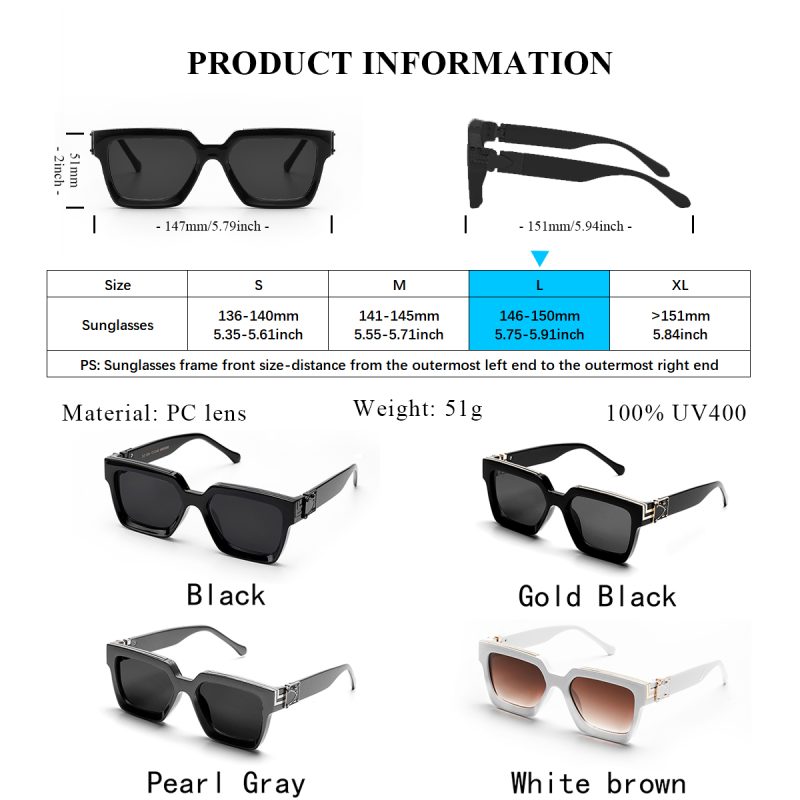 Ruiao Retro Black Millionaire Shades Luxury Sunglasses 2024 For Men Designer Famous Brand Square Sun Glasses Man Women Sunglass - Image 6